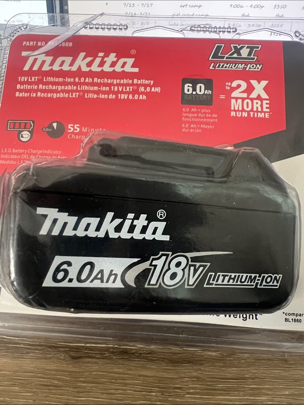 New Original Makita 18V 6.0Ah Rechargeable Lithium Ion Battery BL1860B